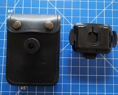 Hard Leren holster Birdy met clip, horizontaal
