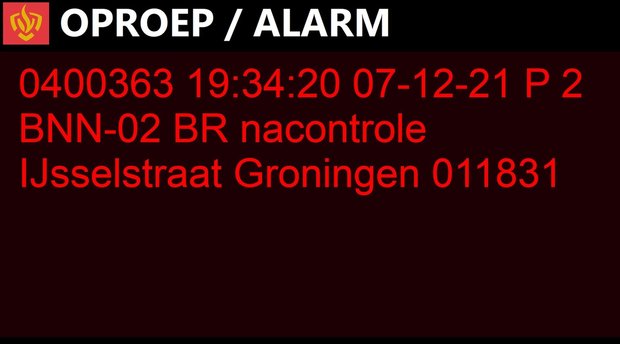 Kazerne Alarm Lichtkrant P2000